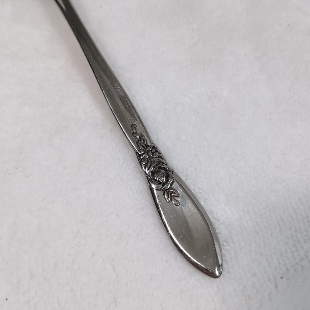 Oneida SPRING ROSE Betty Crocker Serving Spoons Stainless Flatware 1987 8" Vtg - Picture 3 of 7